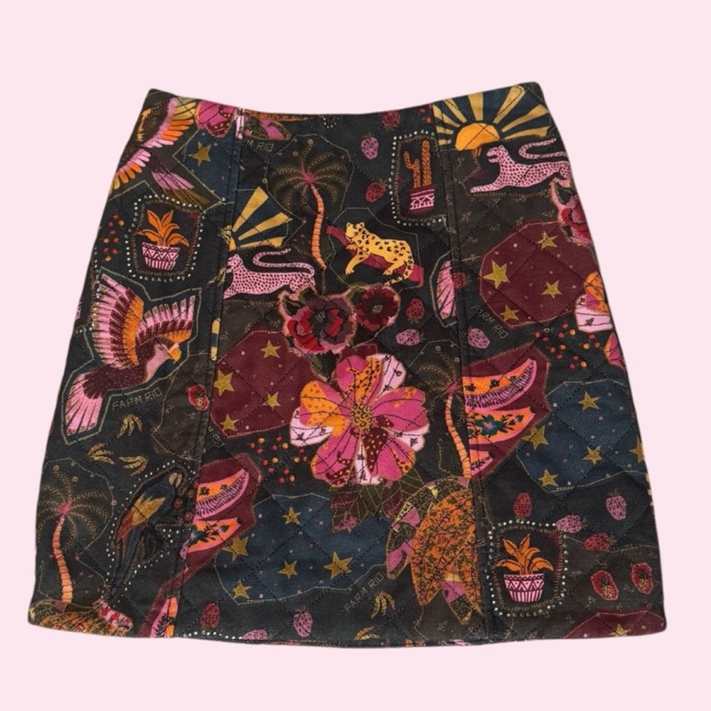 Anthropologie Farm Rio Quilted Skirt, Leopard Motif, Size medium - Picture 3 of 8